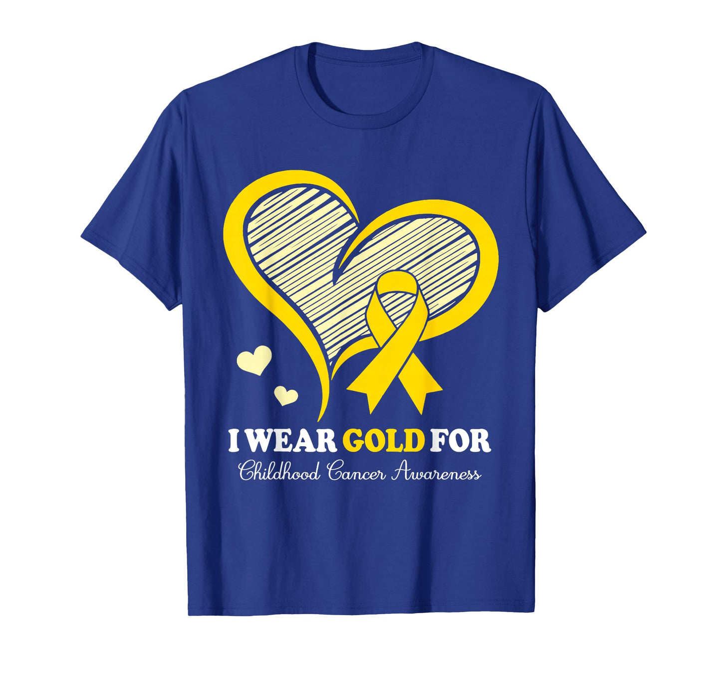 I Wear Gold For Childhood Cancer Hope and Support Cute Heart T-Shirt