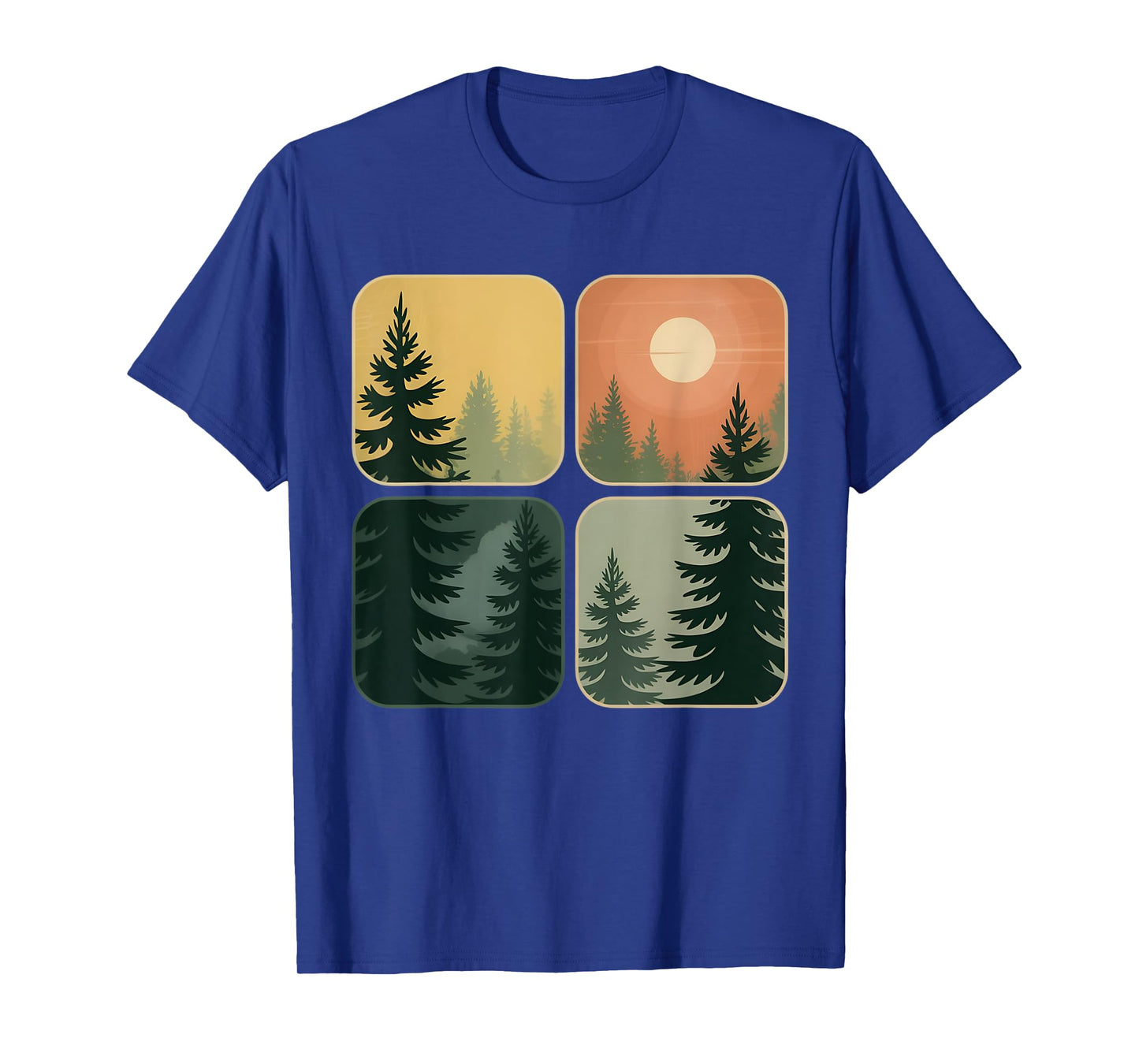 Retro Forest Trees Wildlife Nature Vintage Forest T-Shirt