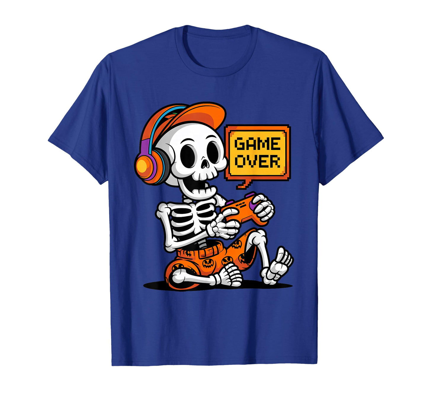 Cute Skeleton Gamer Halloween Video Gaming Costume Boys Kids T-Shirt