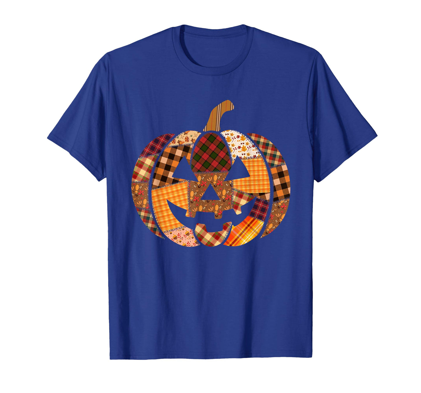 Colorful Floral Horror Carved Pumpkin Costume Halloween T-Shirt