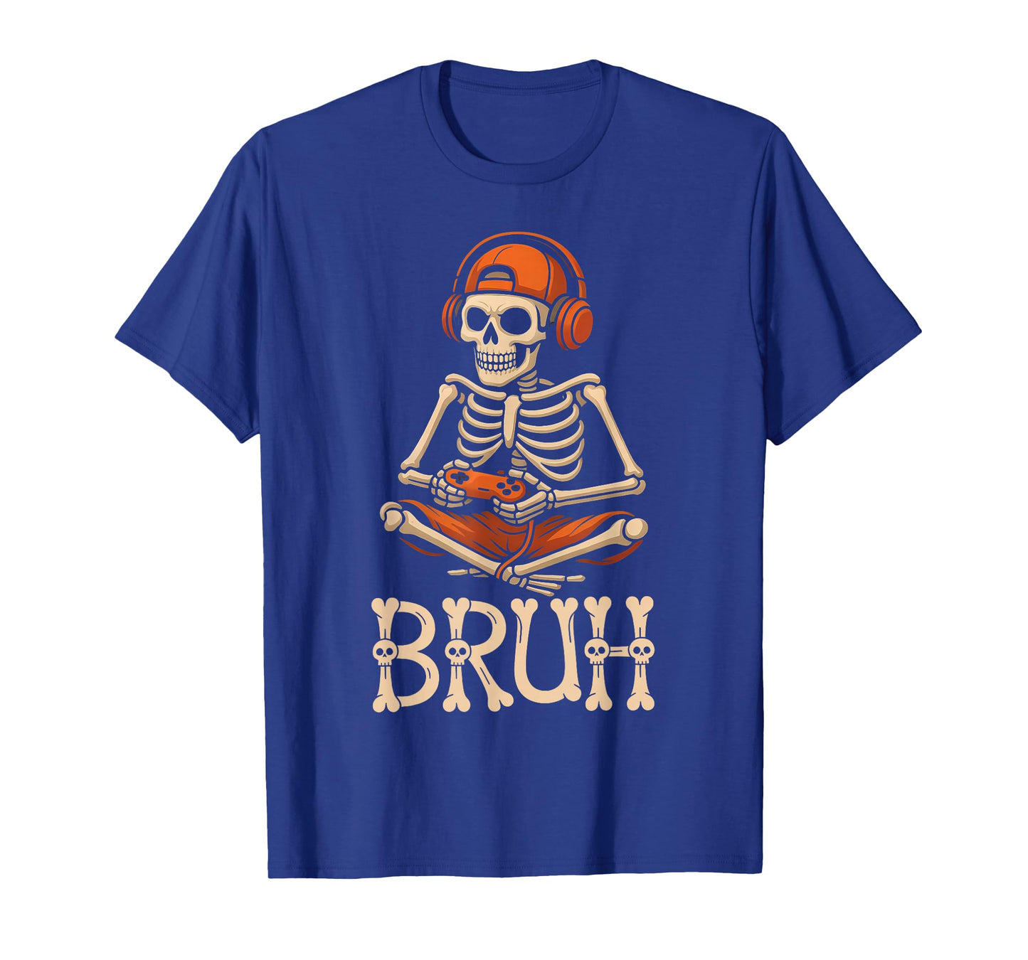 Bruh Halloween Skeleton Gaming for Mens Boys Toddlers Kids T-Shirt
