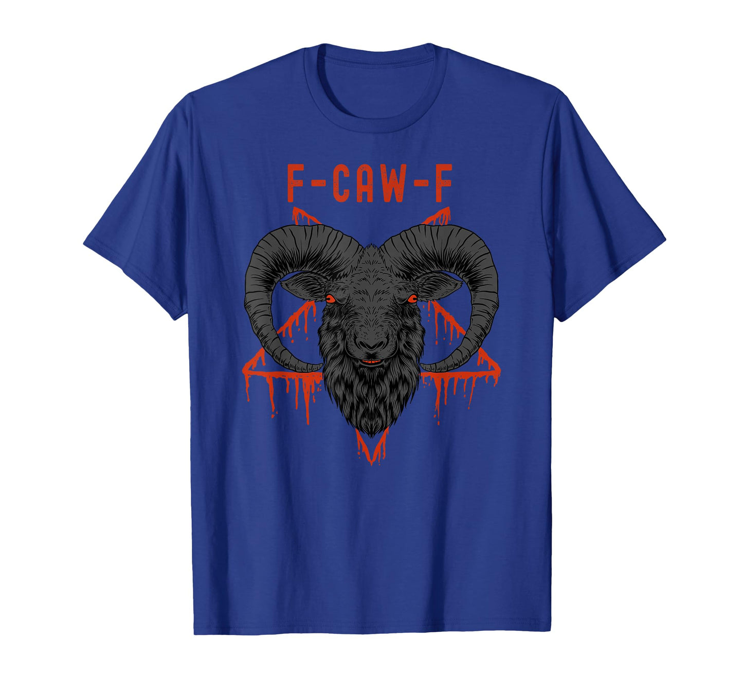 F-Caw-F Baphomet with Pentagram, Gothic Style Adult Humor T-Shirt