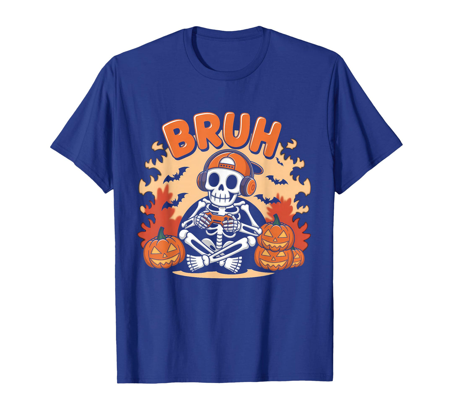 Halloween Skeleton Video Gaming Gamer Youths Boys Men Teens T-Shirt