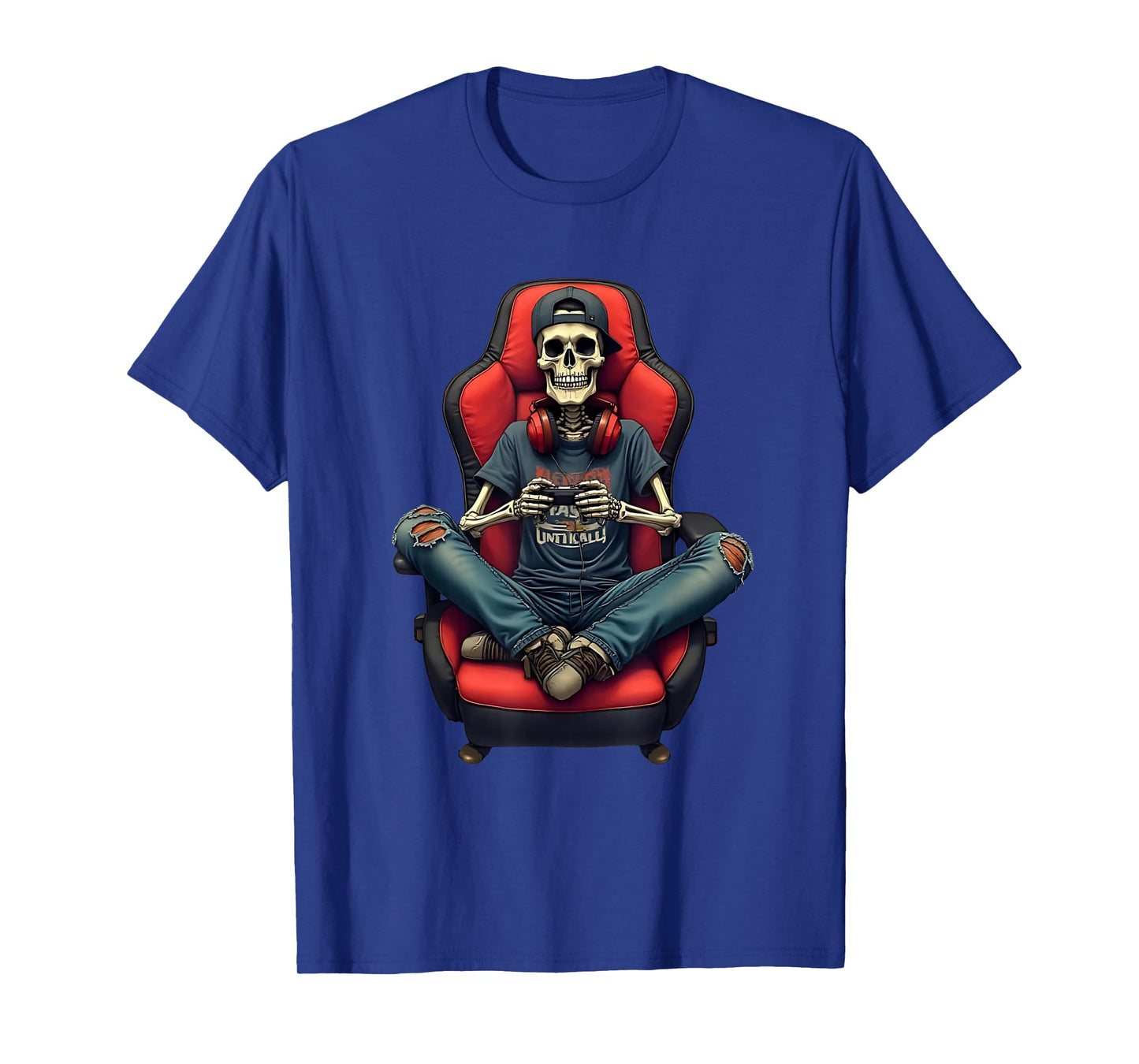 Skeleton Gamer Outfit β Funny Gaming Look with Headphones T-Shirt