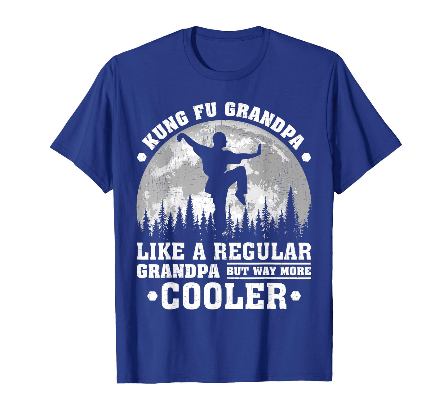 Mens Kung Fu Grandpa Funny Moon Vintage Kung Fu Father's Day T-Shirt