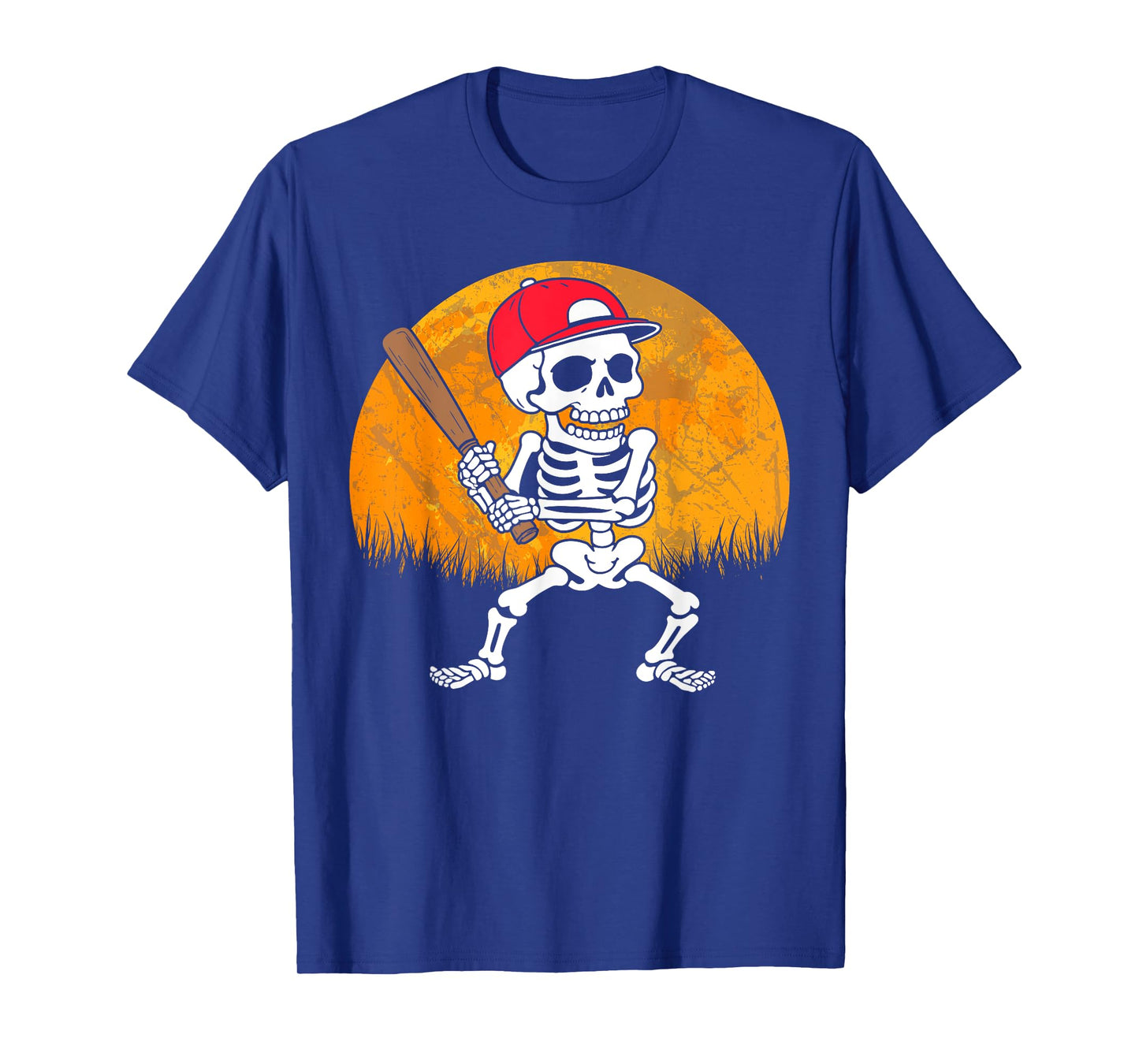 Baseball Skeleton Halloween Costume Baseball Player Men Boys T-Shirt