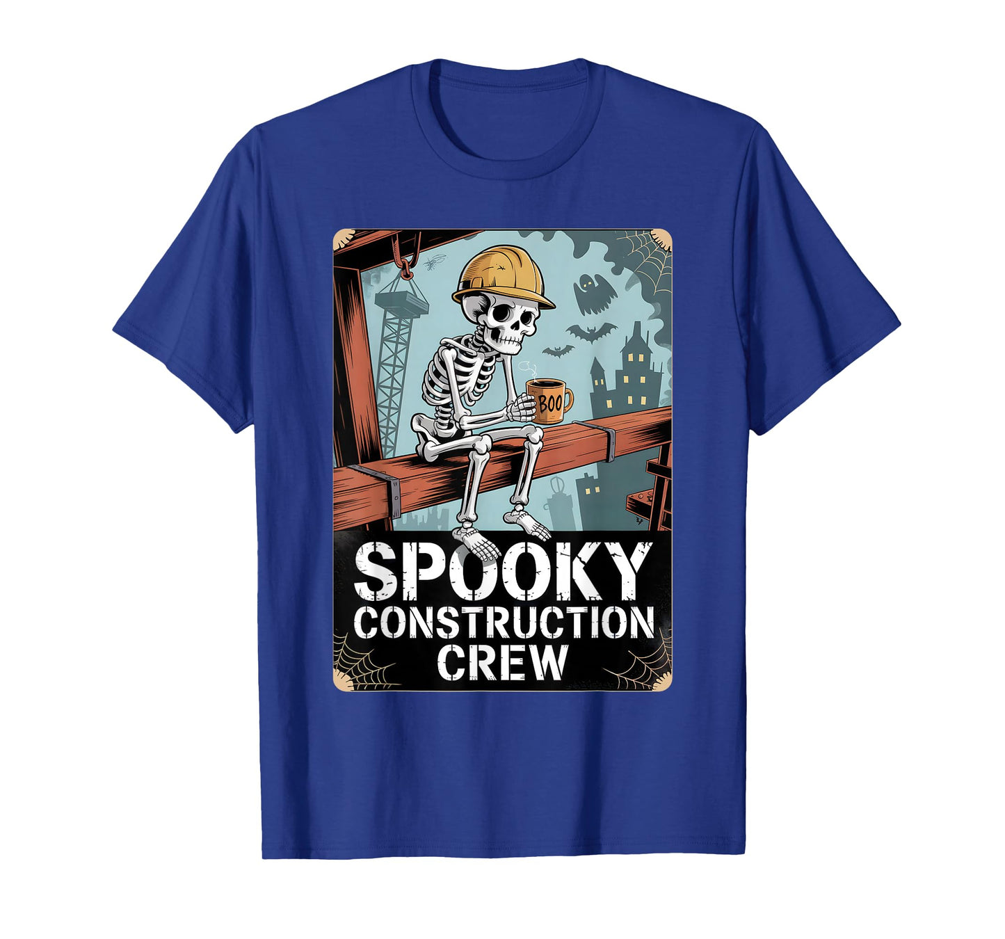 Funny Spooky Skeleton Workers Halloween Construction Crew T-Shirt