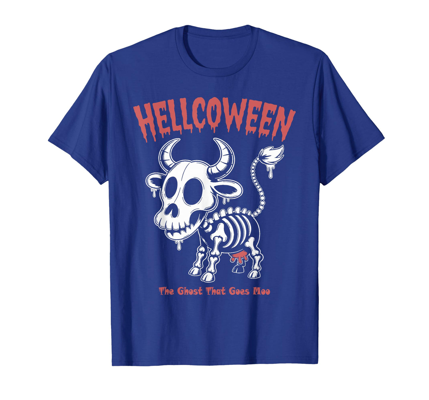 Spooky Cow Skeleton Hellcoween Halloween T-Shirt