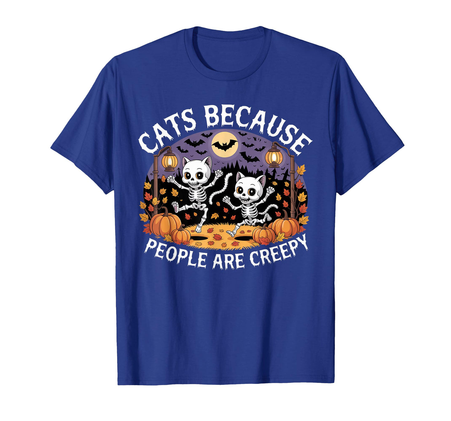 Cats Because People are Creepy Ghost Halloween Cat Mom Kids T-Shirt