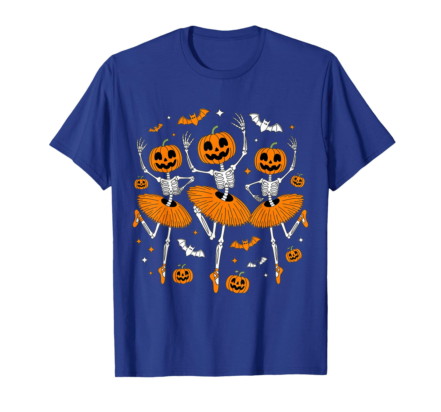 Ballet Pumpkin Skeleton Scary Halloween Men Women Boys Girl T-Shirt