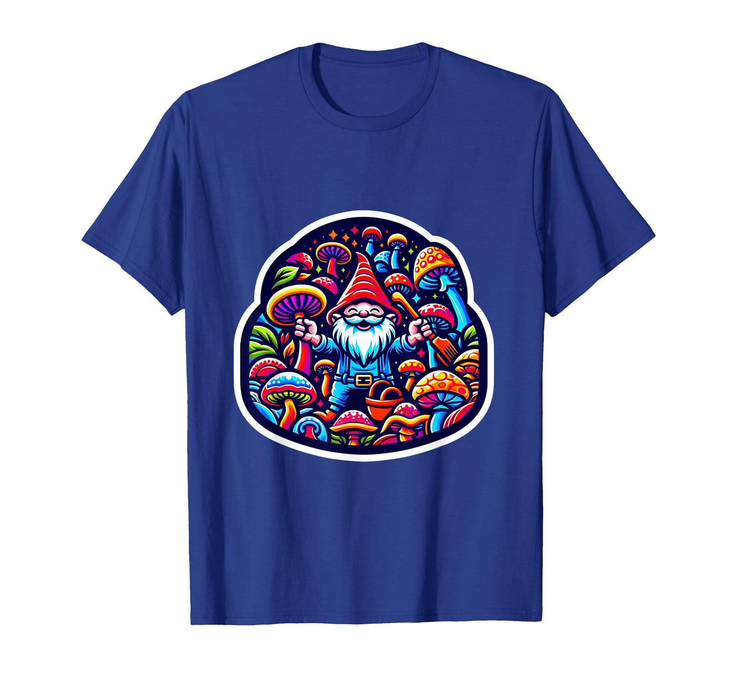 Trippy Gnome Mushroom Garden EDM Festival Rave Essential T-Shirt