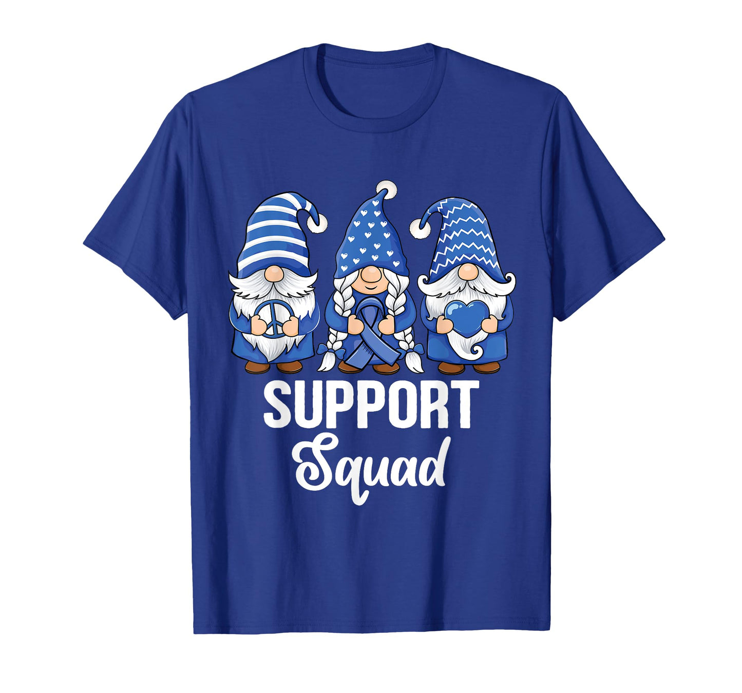 Colon Cancer Support gnomes with ribbon Colorectal Awareness T-Shirt