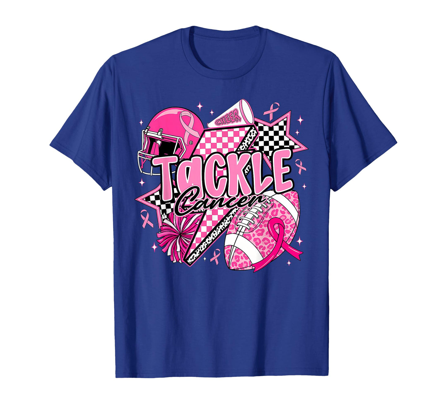 Tackle Breast Cancer Awareness American Football Pink Ribbon T-Shirt