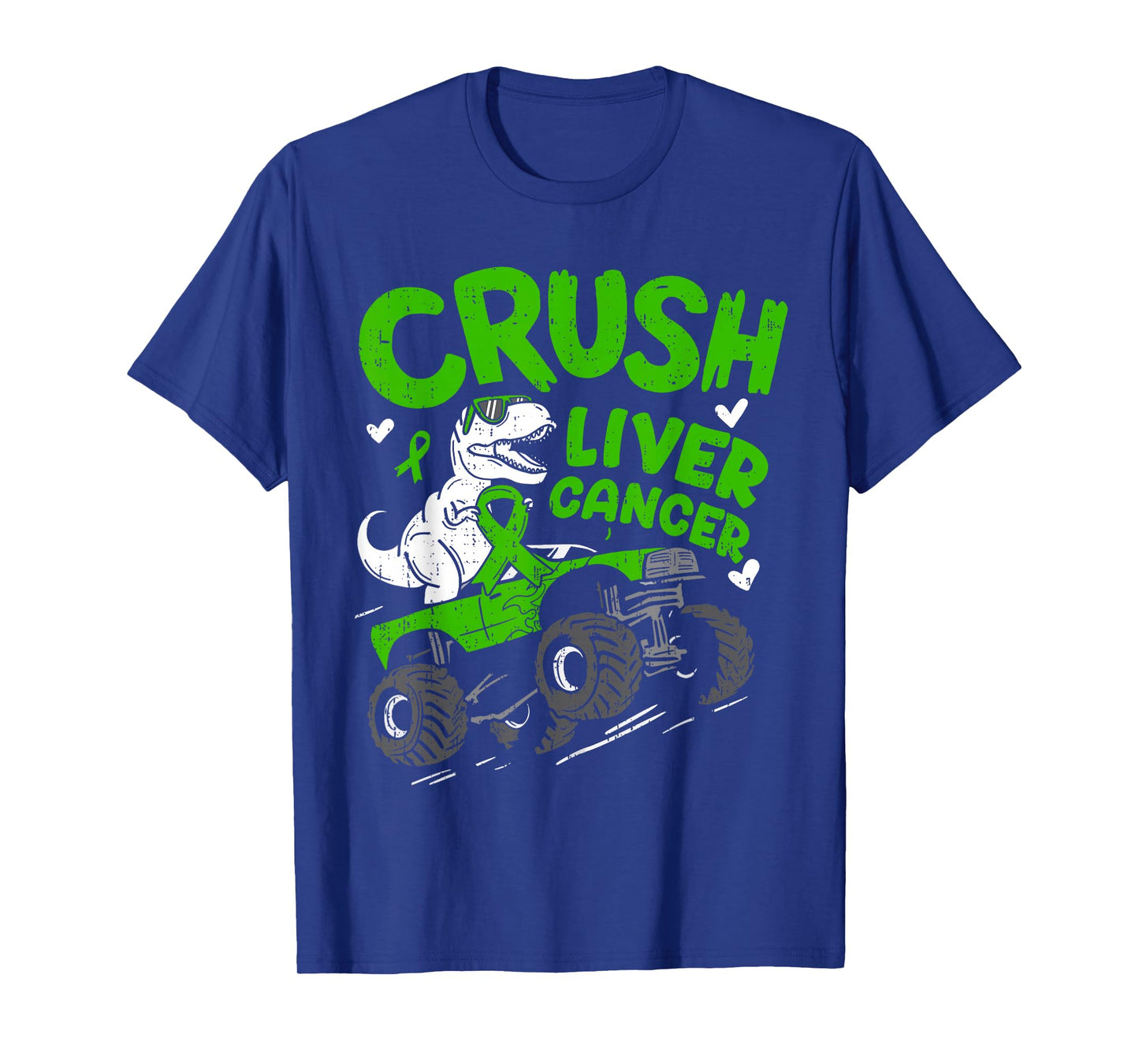 Crush Liver Cancer Awareness Dino T Rex Ribbon Green Kid Boy T-Shirt