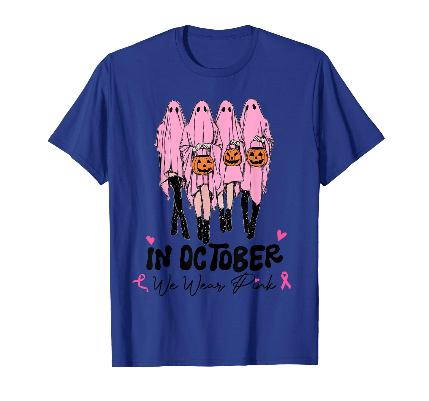 Breast Cancer Women Halloween in October We Wear Pink T-Shirt