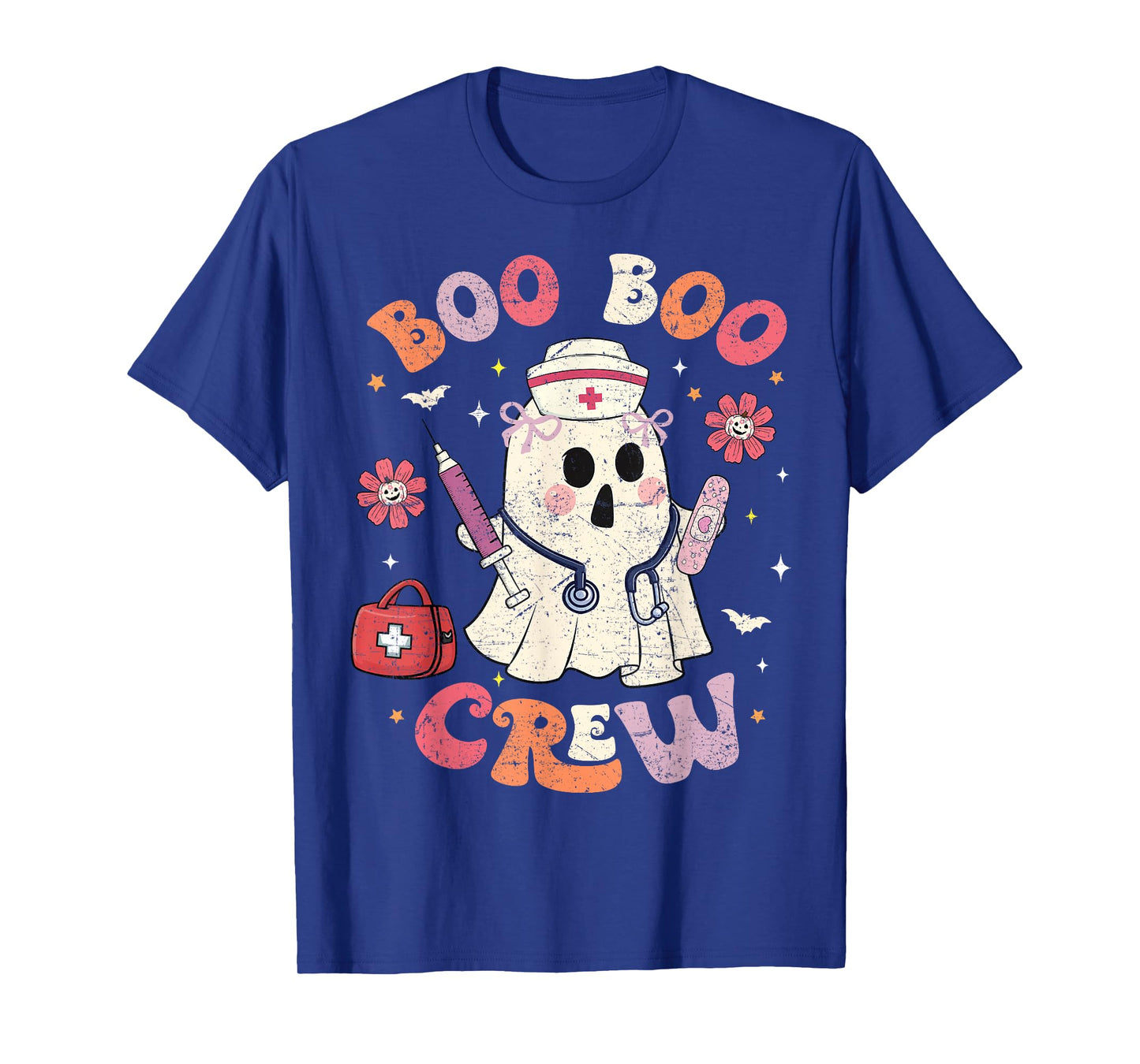 Groovy Halloween Nurse Funny Nursing Ghost Boo Boo Crew T-Shirt