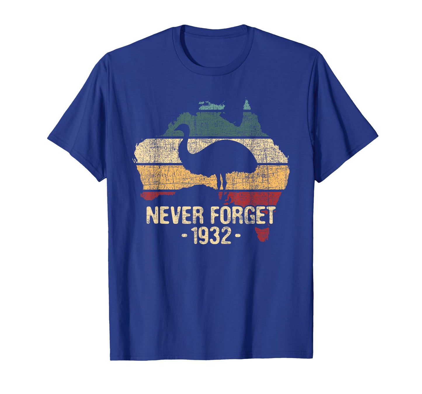 Funny Emu Shirts Never Forget 1932 Emu War Unisex Adults Emu Lover Zookeeper T-Shirt Black Medium