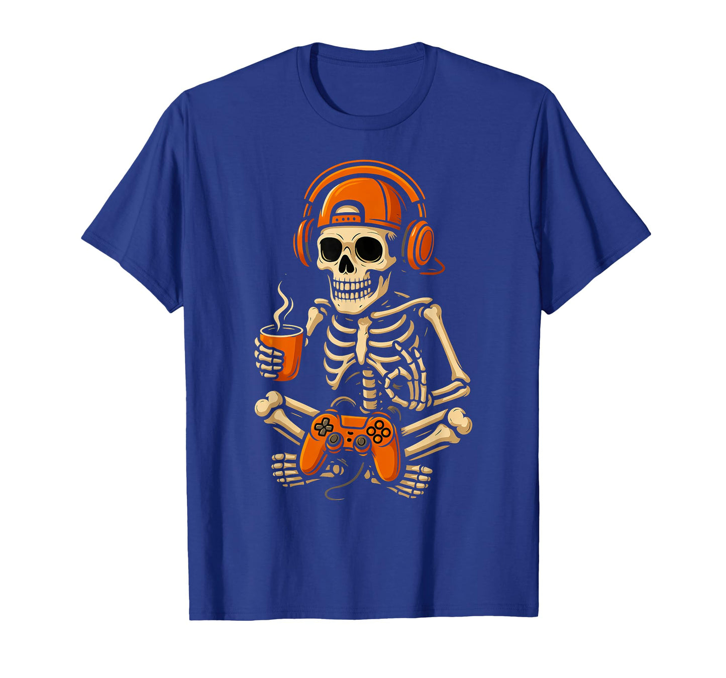 Funny Halloween Skeleton Gamer Video Gaming Coffee T-Shirt
