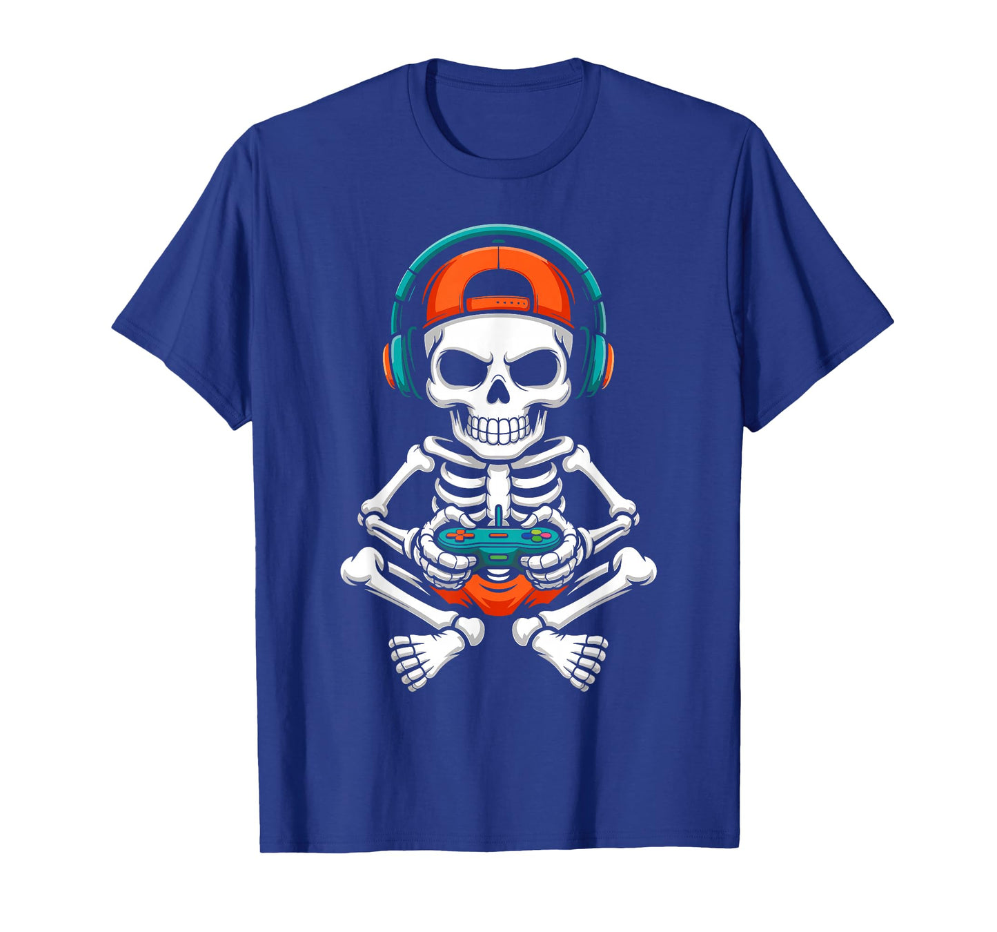 Halloween Skeleton Gamer Video Gaming Boys Men Kids T-Shirt