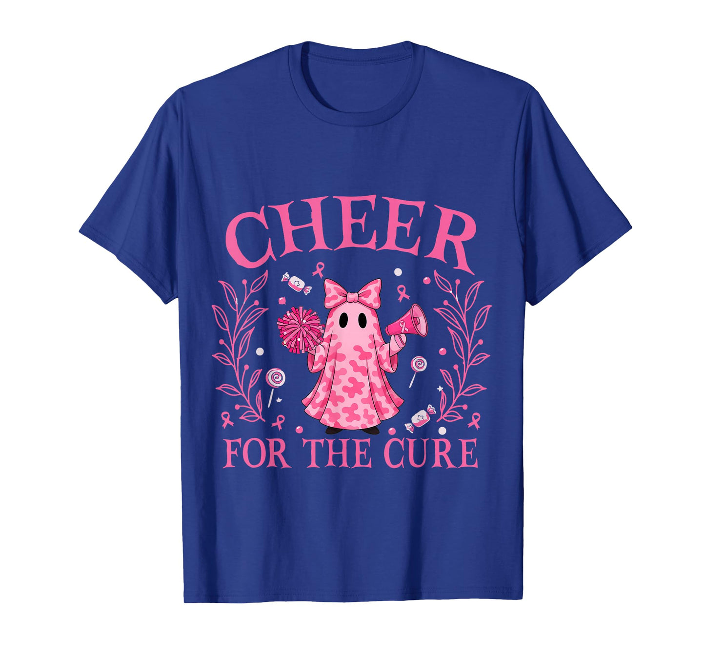 Cheer for The Cure Breast Cancer Awareness Ghost Halloween T-Shirt