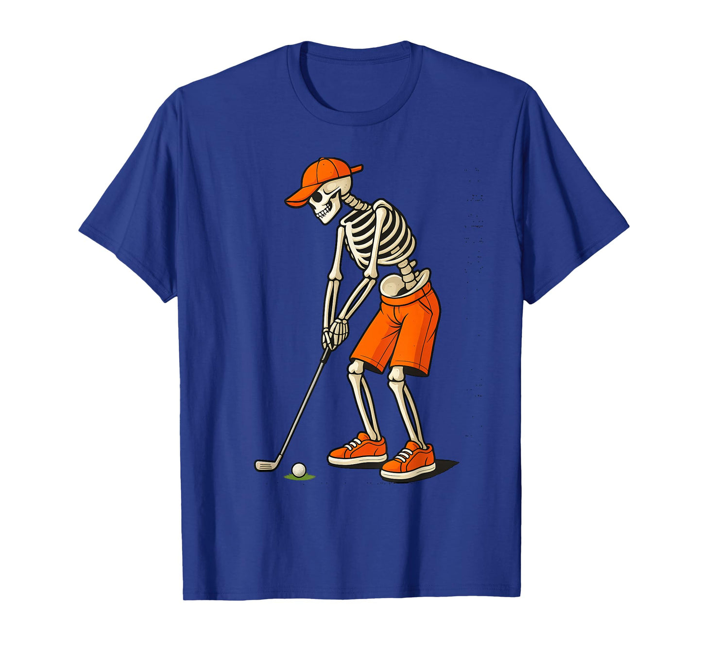 Skeleton Golf Halloween Golfer Golf Player Boys Kids Men T-Shirt