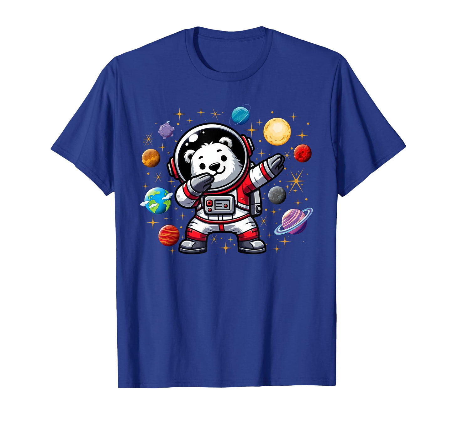 Polar Bear Astronaut Dabbin In Space Cosmic Galaxy Adventure T-Shirt