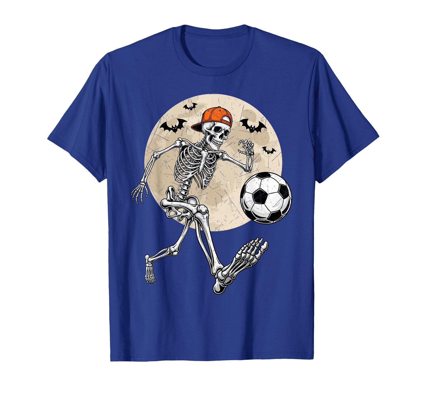 Funny Skeleton Soccer Men Boys Kids Halloween Costume T-Shirt