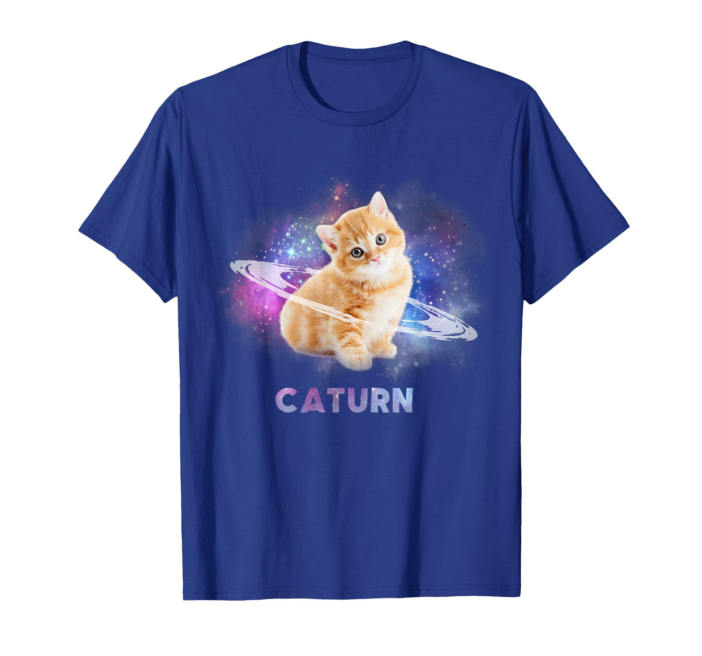 Cat in space caturn T-Shirt T-Shirt for Men Women Girls Kids
