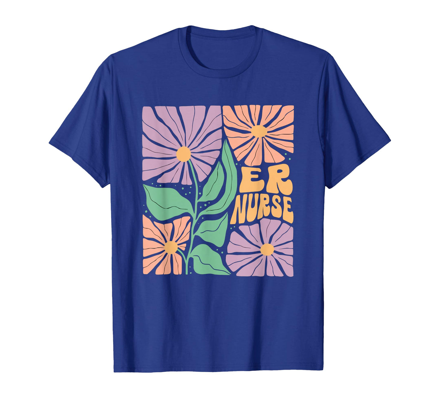 Women ER Flower Emergency Room Nurse Spring ER Team Er Tech T-Shirt