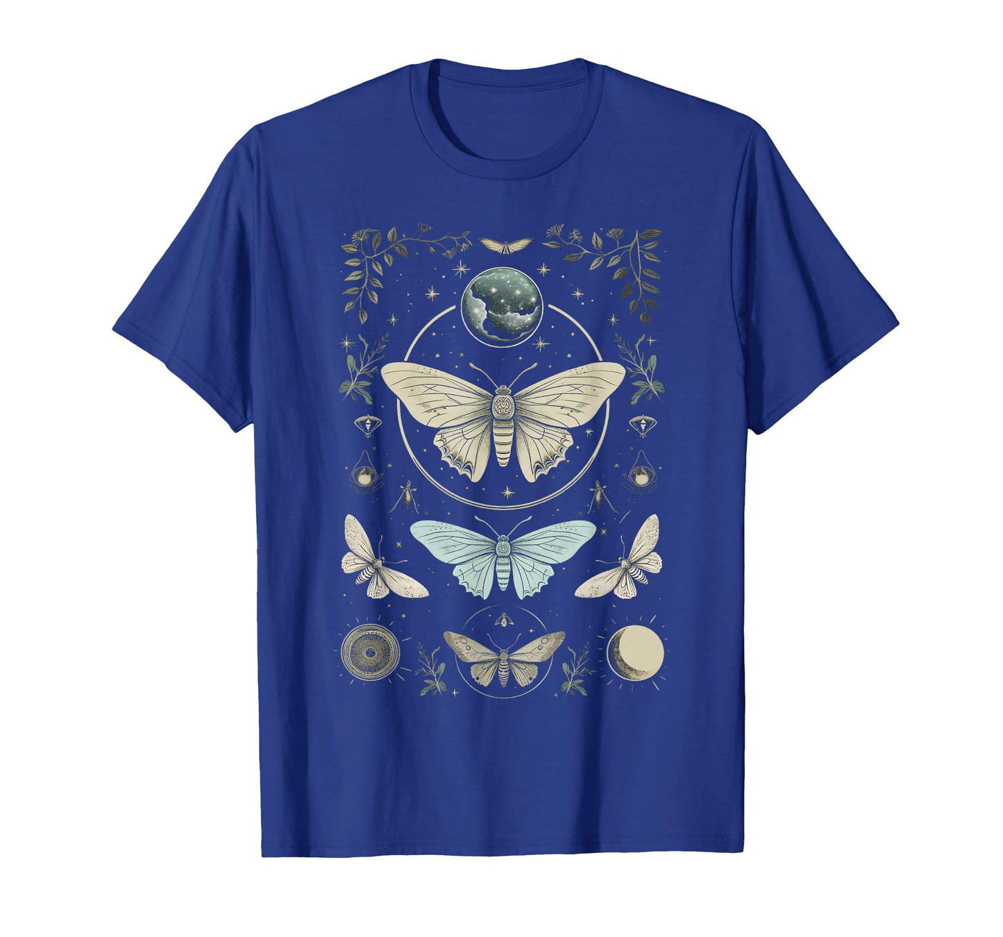 Forest Witch Moth And Moons Folkloric Wiccan Nature Goth T-Shirt