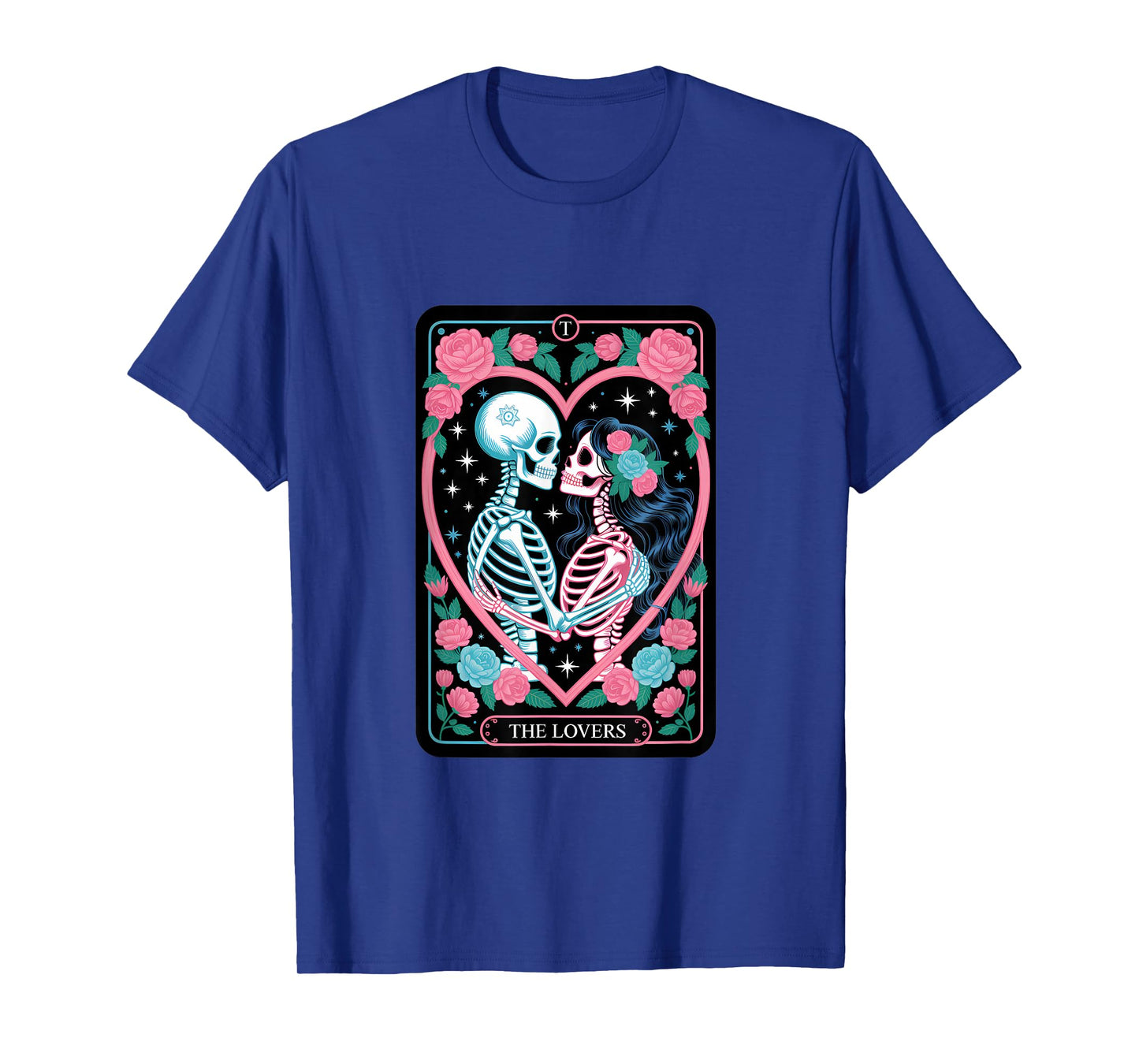 The Lovers Tarot Skeleton Couple Design T-Shirt