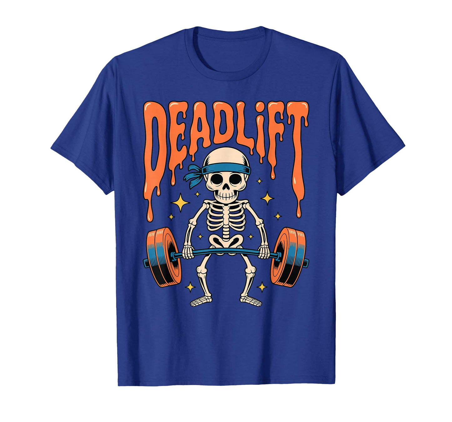 Funny Skeleton Deadlift Halloween Gym Workout Design T-Shirt