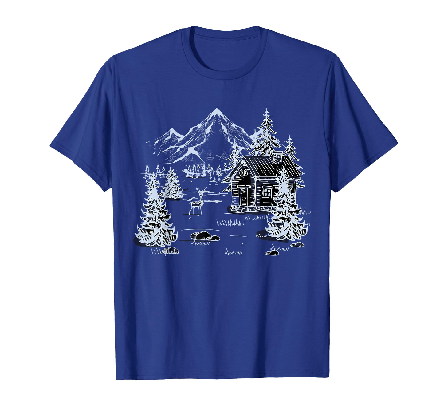 Outdoors Nature Mountains Trees Wildlife House Forest Hiking T-Shirt