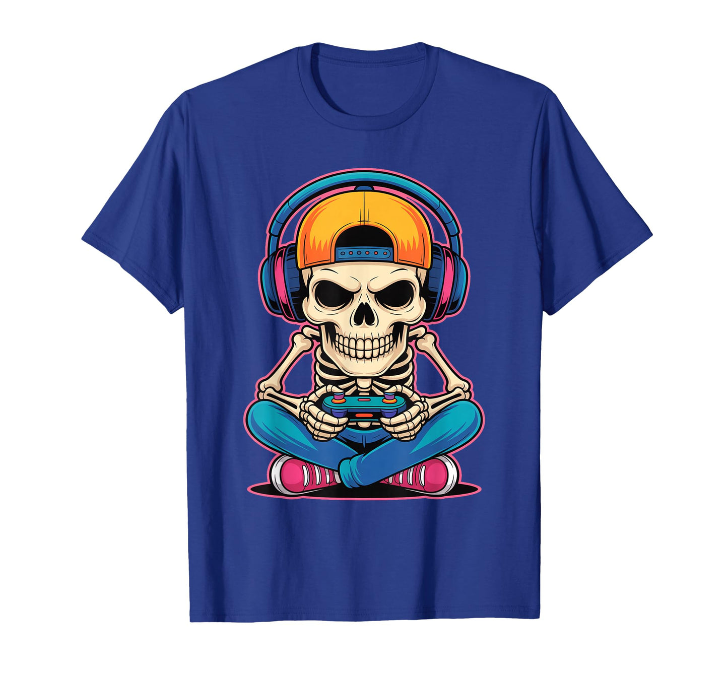 Funny Halloween Skeleton Gamer T-Shirt