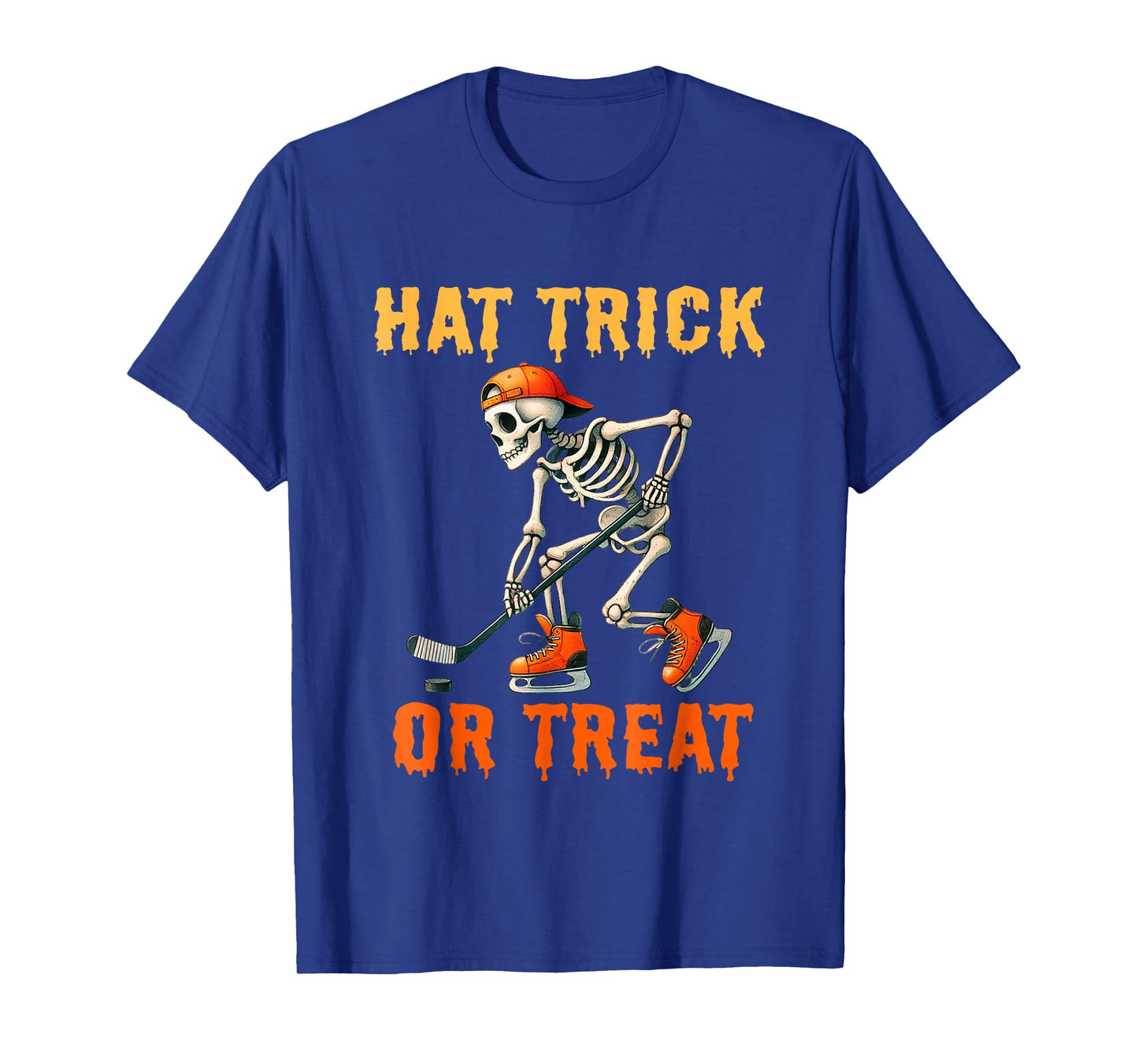 Hat Trick Or Treat Ice Hockey Halloween T-Shirt