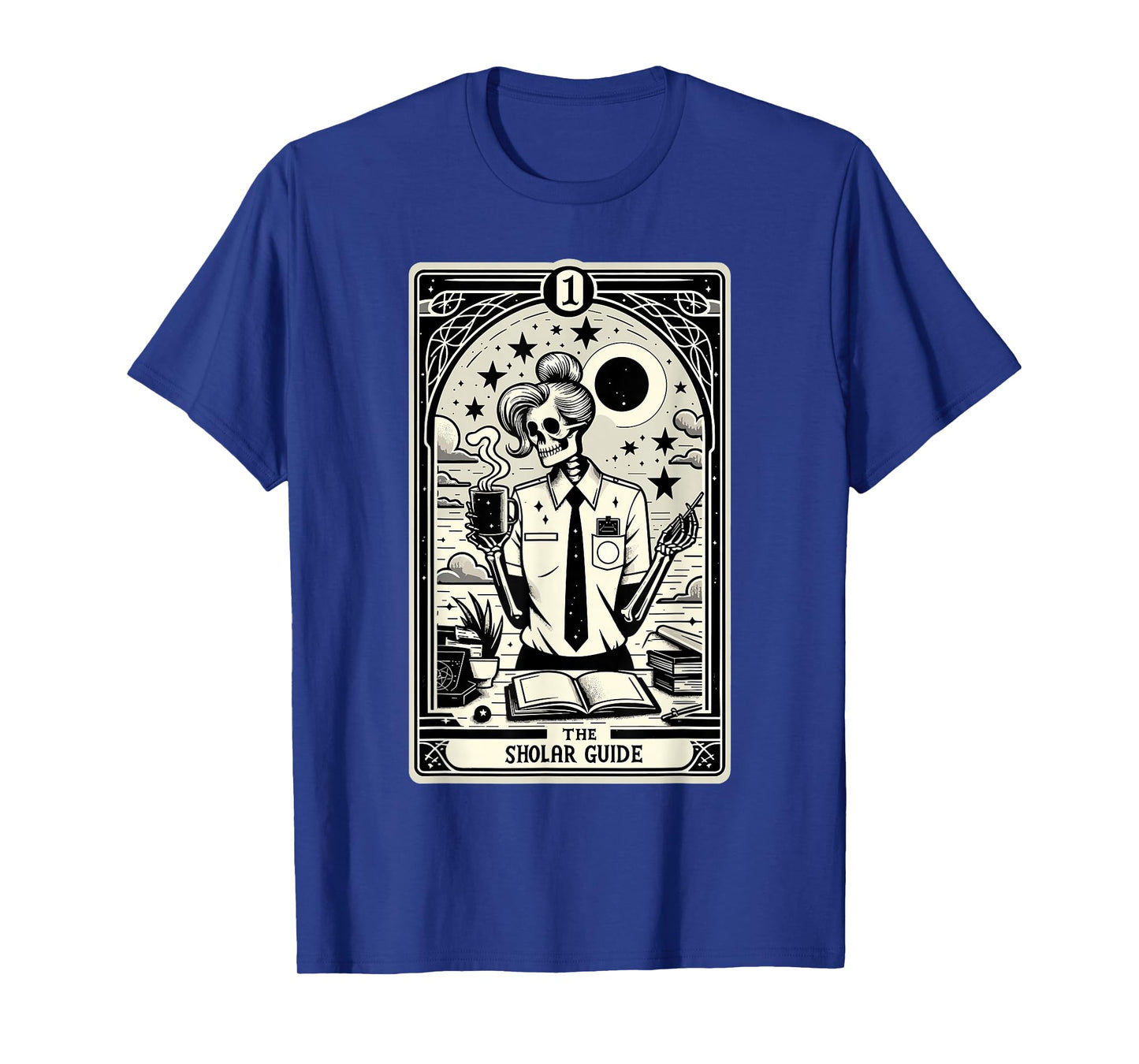 Skeleton Scientist Gothic Tarot Celestial Teacher T-Shirt