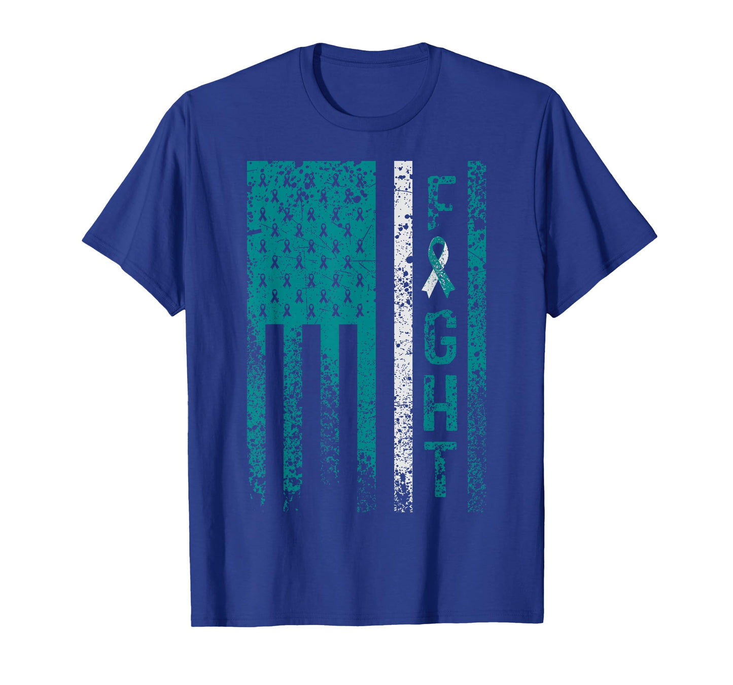 Cervical Cancer Awareness T-Shirt by Cervical Cancer Awareness Products Tees - Unisex Adult Black Short Sleeve Crew Neck T-Shirt - Size Small