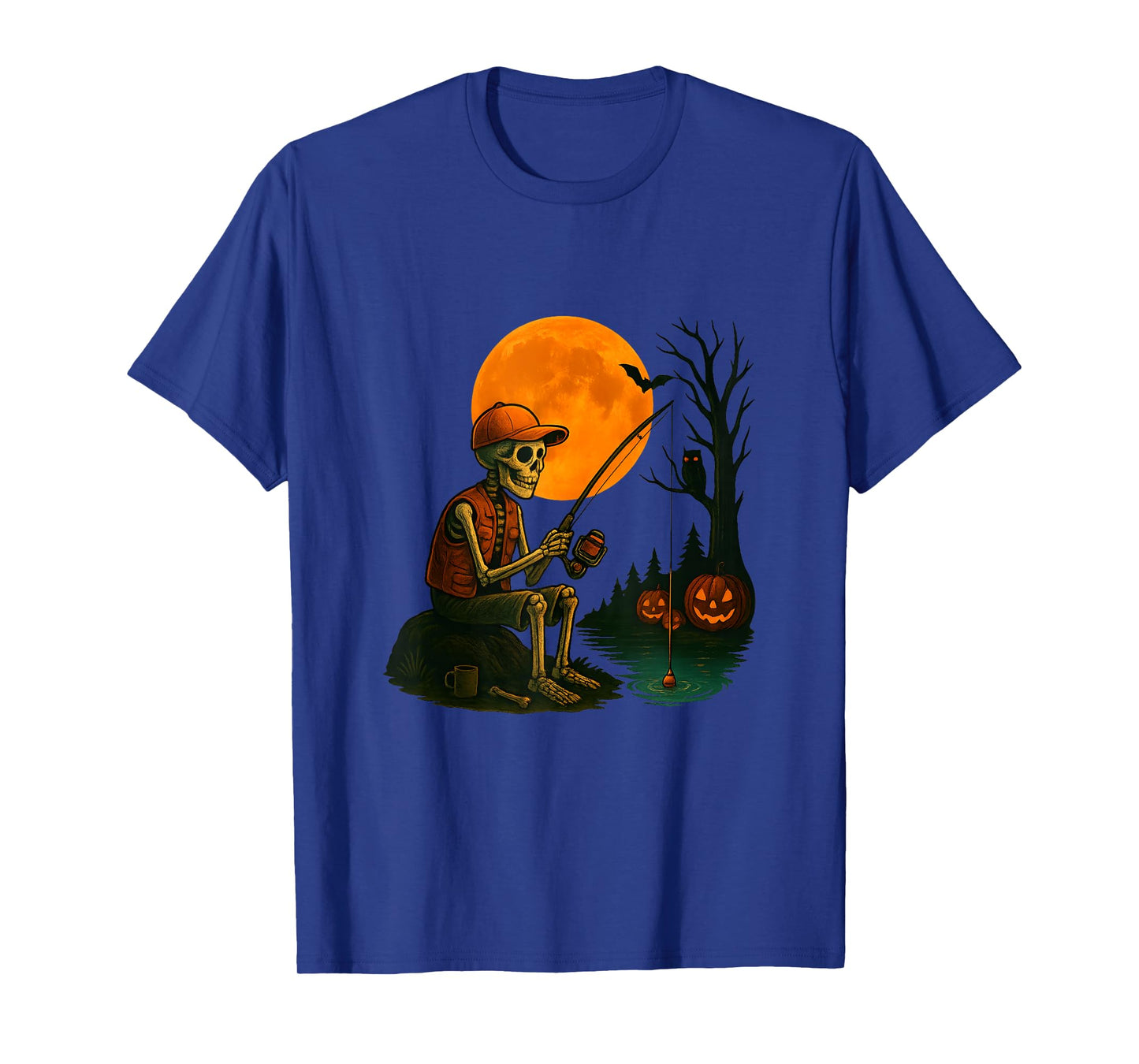 Skeleton Fishing Funny Halloween Costume Fishing Tank Top
