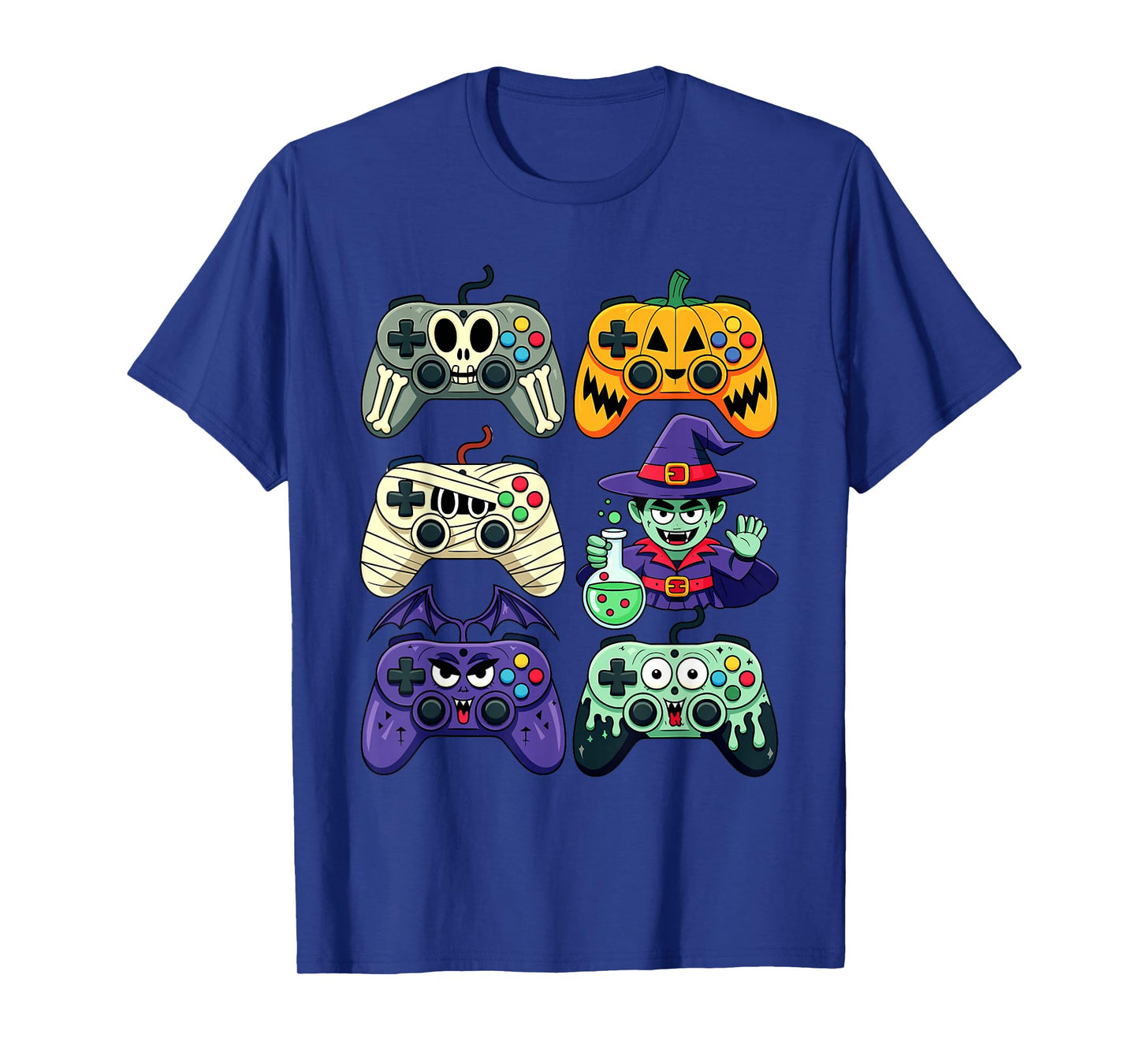 Halloween Zombie Skeleton Gamer Controller Boys Fun T-Shirt