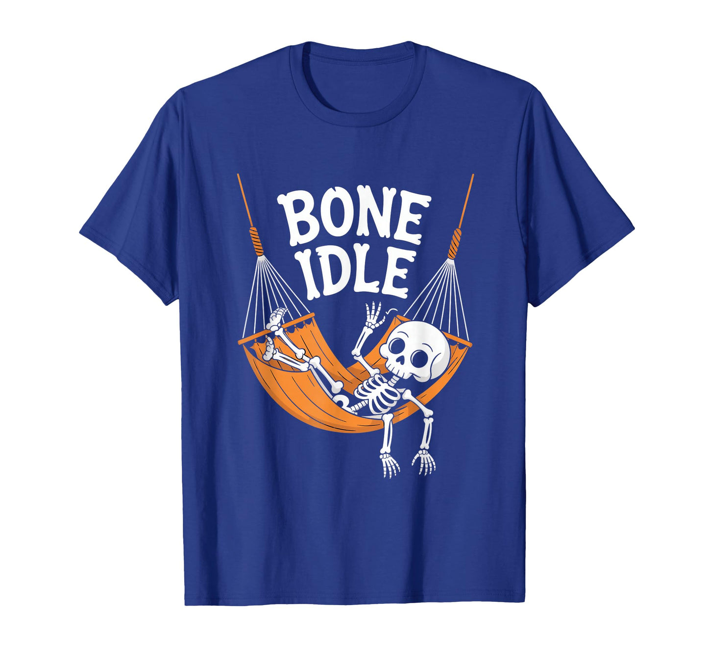 Bone Idle Skeleton Hammock Funny Halloween Pun T-Shirt