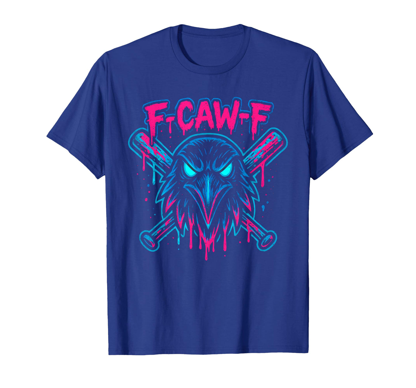 F Caw F Raven Crow Gothic Baseball Fcawf Funny Bird Fawk Off T-Shirt