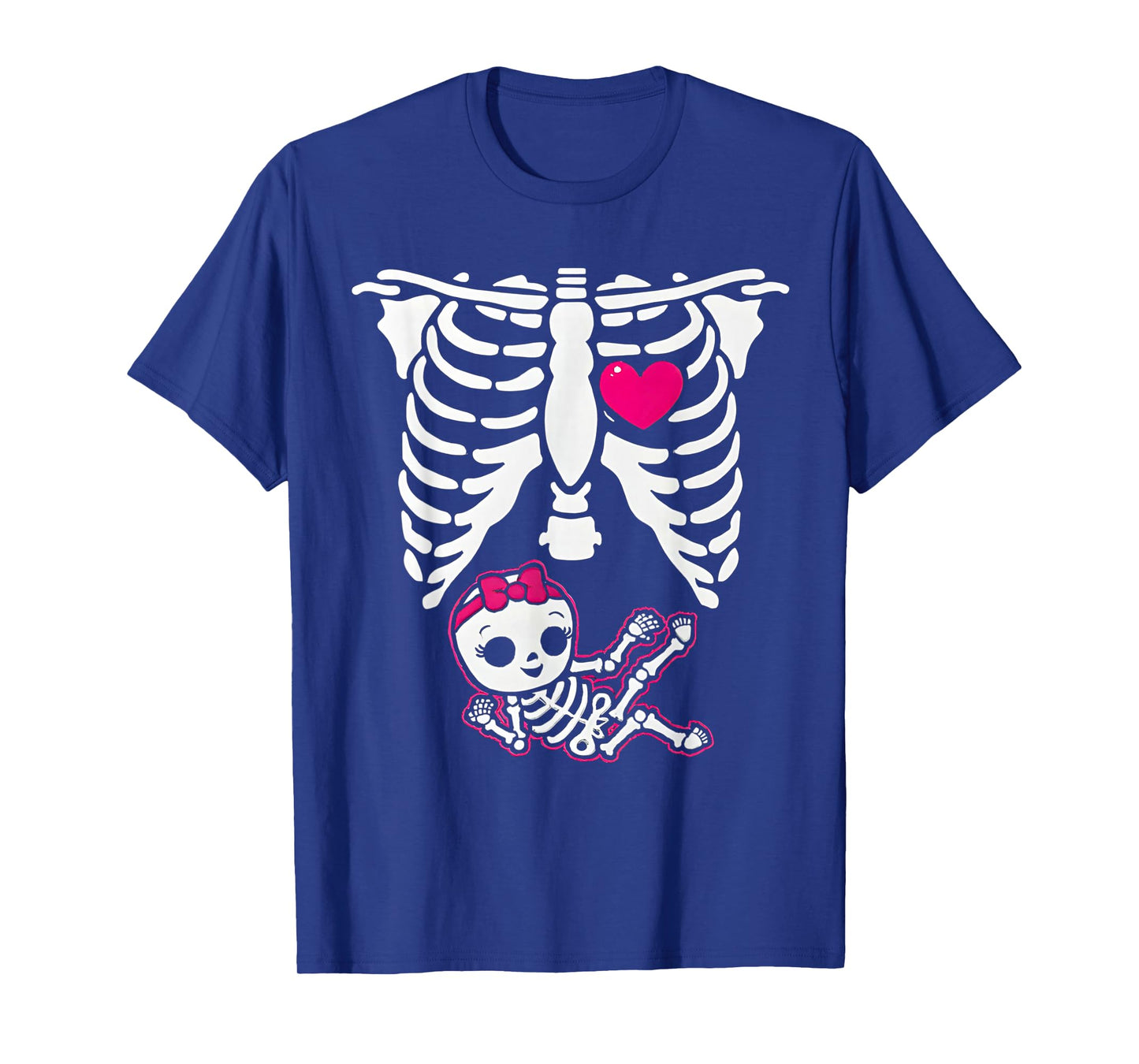 Halloween Skeleton Pregnancy Baby Girl X-Ray Funny Pregnant T-Shirt
