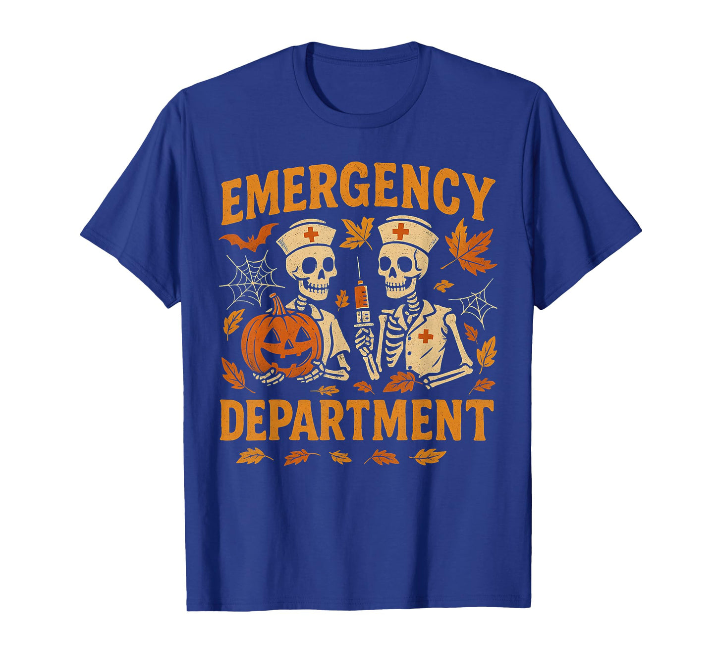 Emergency Department Skeleton Pumpkins ER RN Nurse Squad T-Shirt