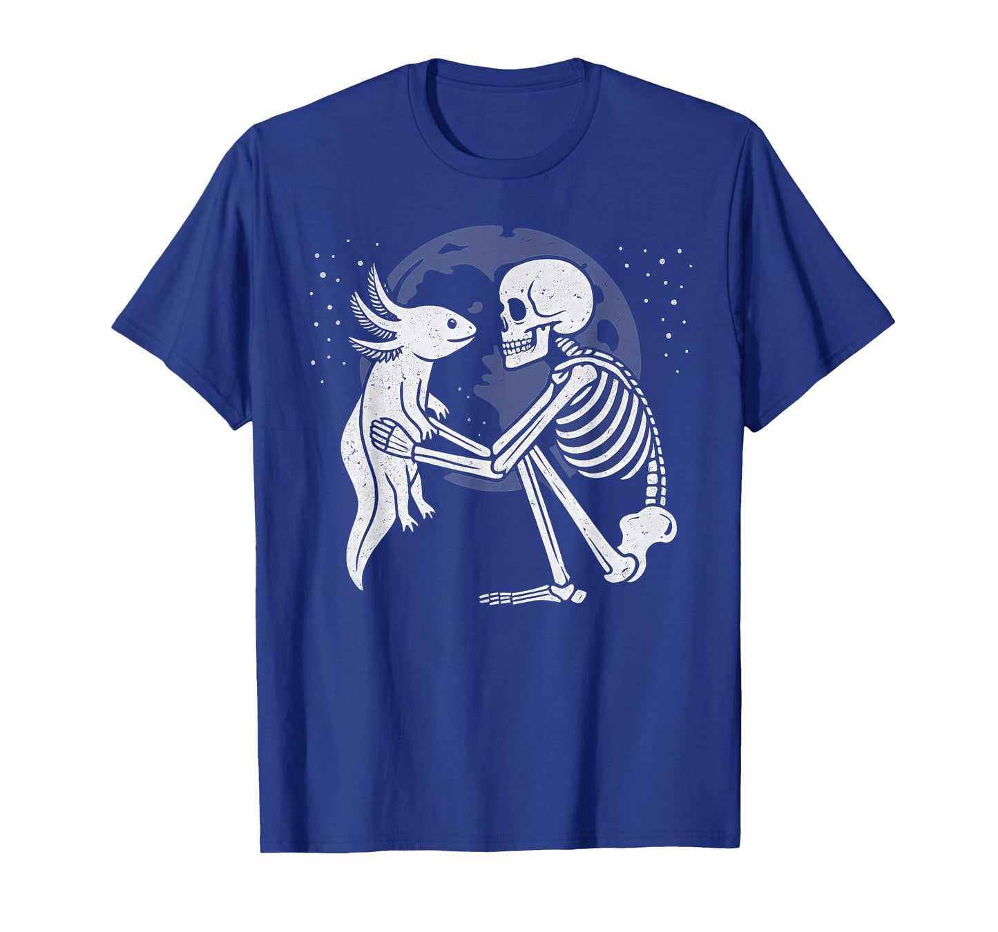 Axolotl Skeleton Moon Halloween Pet Lover T-Shirt