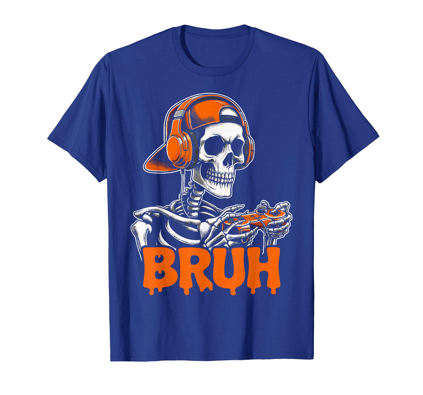 Halloween Bruh Skeleton Gamer Boys Video Gaming T-Shirt