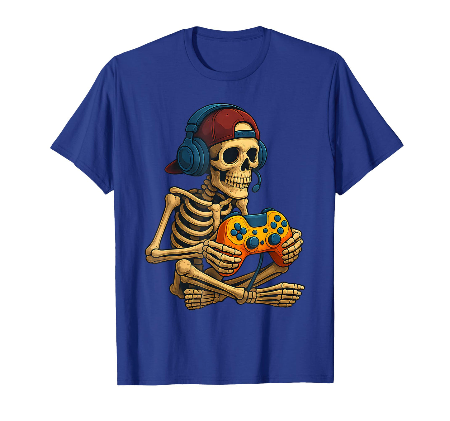 Funny Halloween Boys Men Kids Skeleton Video Gaming Gamer T-Shirt