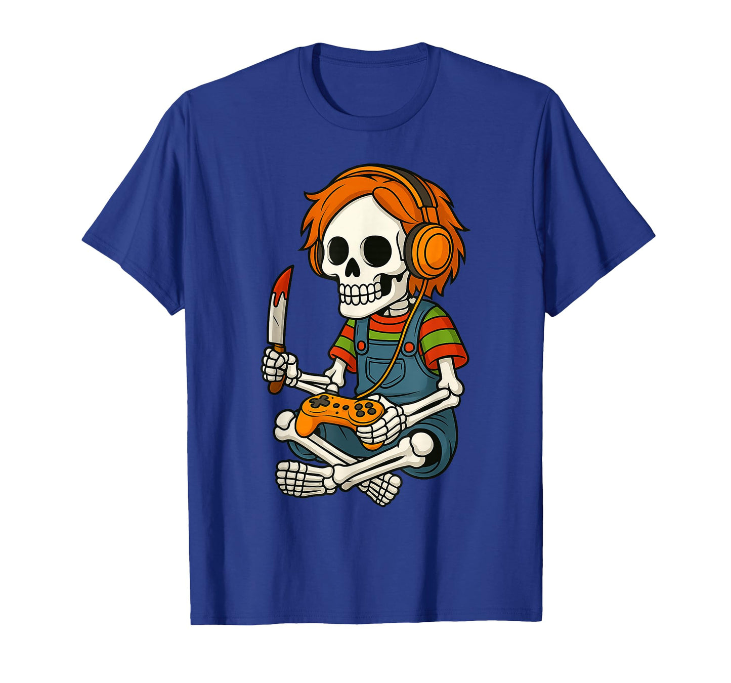 Halloween Skeleton Gamer Video Gaming Funny Skeleton Gaming T-Shirt