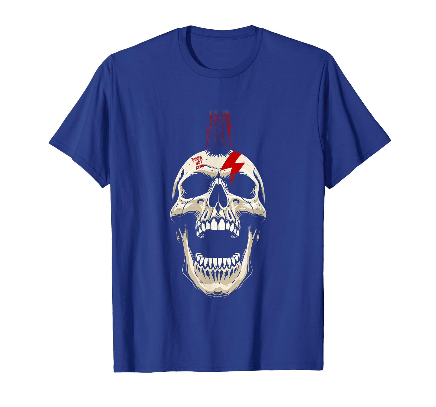 Skeleton Punk Skull Mohawk Rock Metal Culture Music T-Shirt