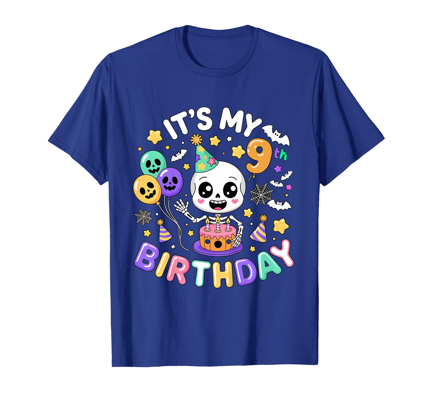 Its My 9th Birthday Skeleton Halloween Toddler Boy Girl T-Shirt