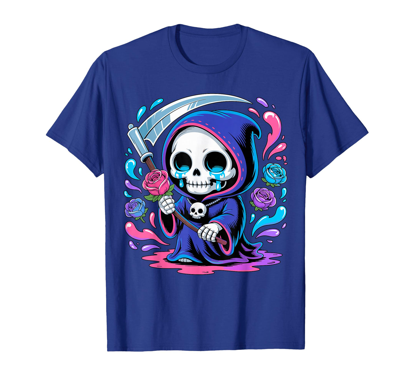 Cute Grim Reaper Halloween Skeleton T-Shirt